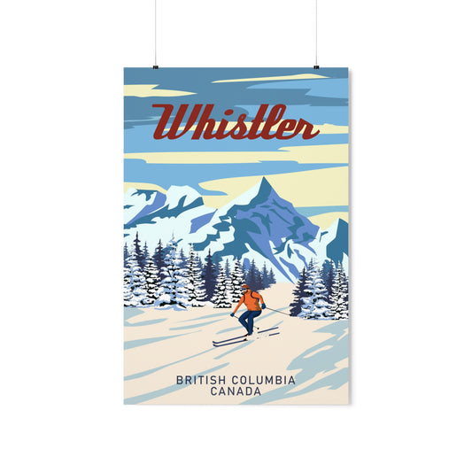 Whistler Premium Matte Vintage Ski Poster